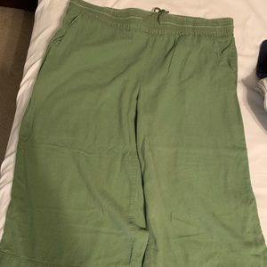 Linen Cropped Wide Leg Pants